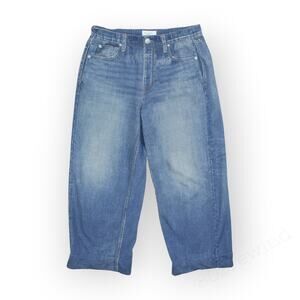 Large Rag&Bone Miramar Wide Leg Sweatpant Jean Crop Stretch